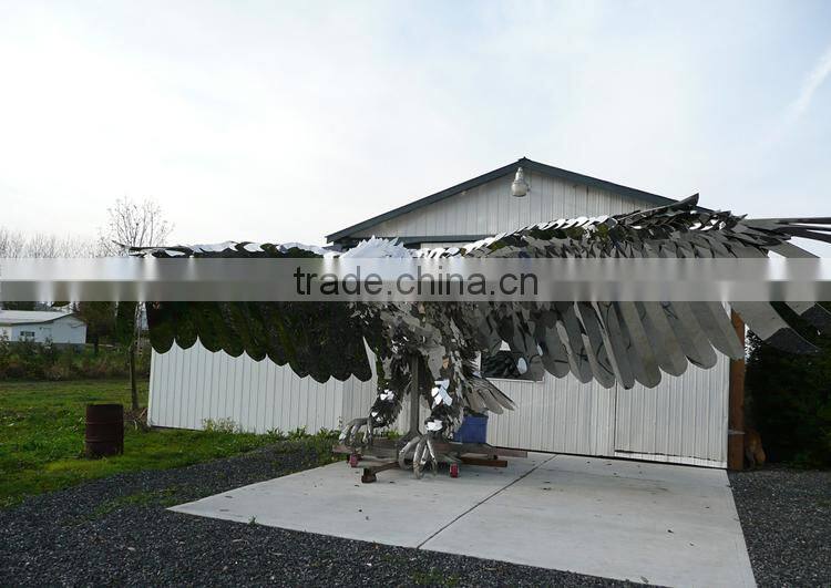 modern metal high polish stainless steel eagle sculpture