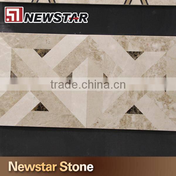 Polished marble waterjet mosaic