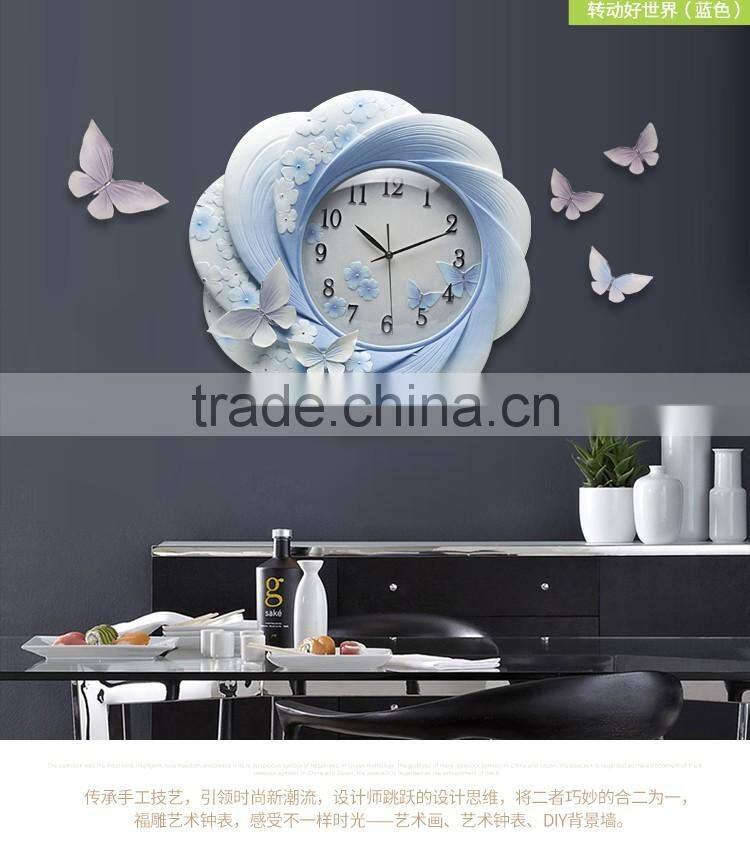 M27B Momoda Living room Creative modern fancy elegant 3D flower wall clock quiet quartz decoration large wall clock