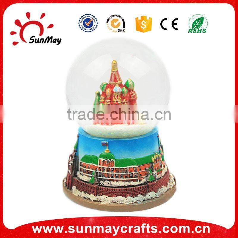 High Quality custom christmas Resin Glass human snow globe with Santa Claus inside