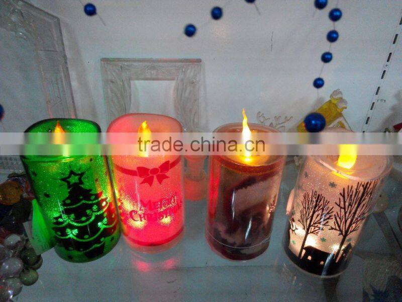 2015 high quality acrylic colorized led candle holders