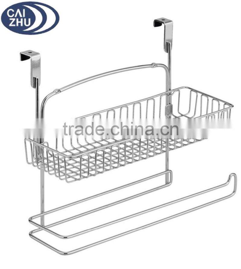 New Design Over the Cabinet Paper Towel Holder Rack and Storage Shelf - Chrome