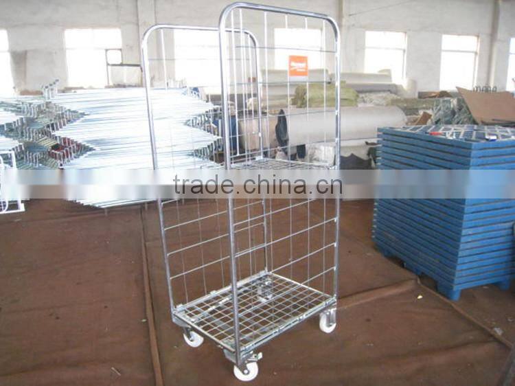 aluminum hot sale warehouse wire mesh roll cage roll container