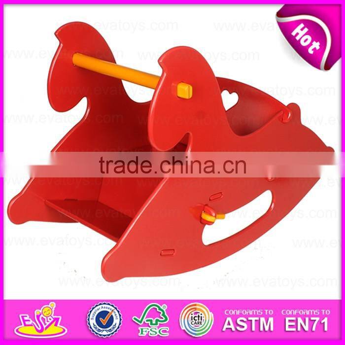 2016 brand new wood rocking horse, kids' rocking horse, lovely wooden rocking horse W16D082A