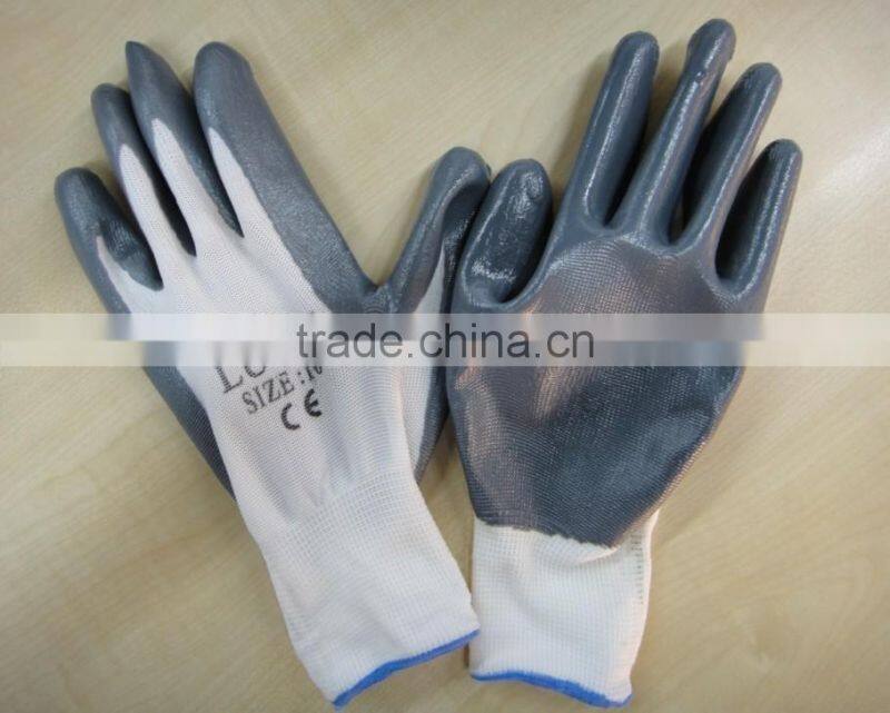 Protective Nitrile Coated Nylon Gloves Industrial Gloves