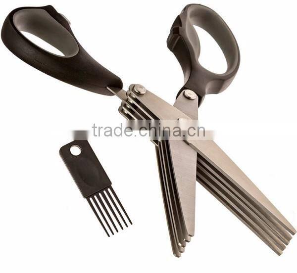 Kitchen Five Layers of Multilayer Stainless Steel Scissors Cut Green Onion Mince Coriander Laver