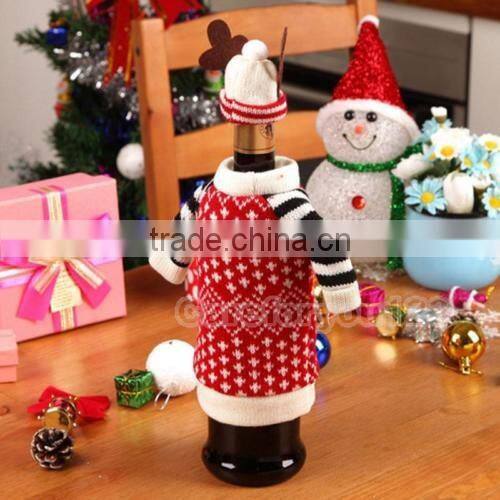 Lovely Wine Bottle elk Cover Xmas Santa Table Decor Christmas Bottle Cap Party Gift
