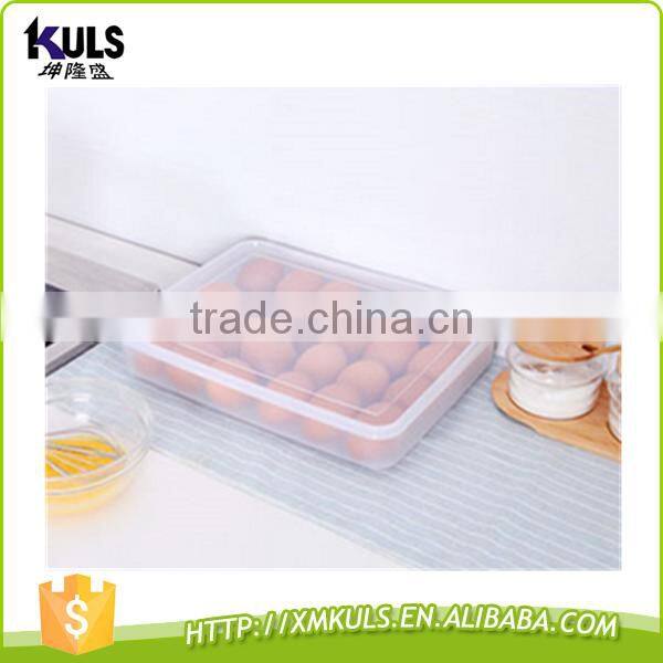 Clear plastic storage box with cover to keep eggs fresh in refrigerator