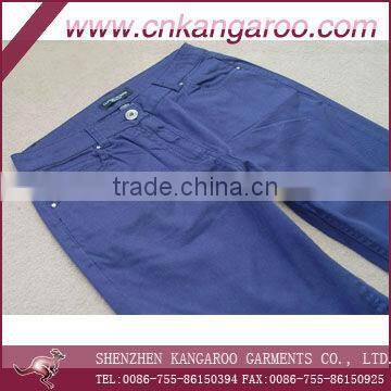 Ladies' 100% cotton twill embroideried casual pants