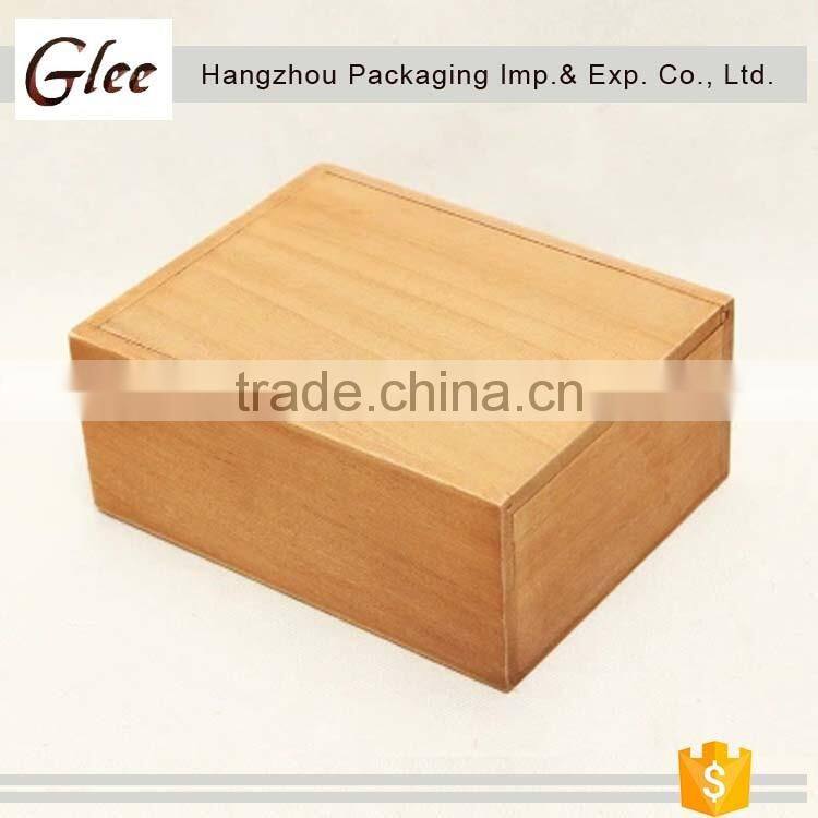 Custom luxury high quality and clear window with sliding lid wooden tea box