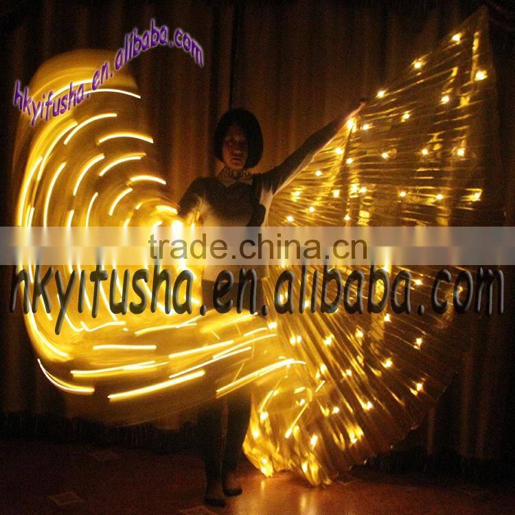 Yifusha solid colors belly dancing open LED wings