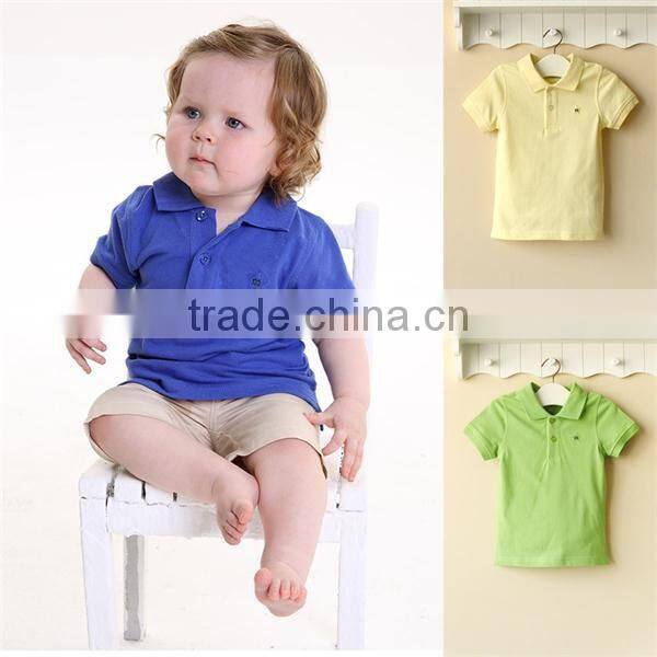 2016 colorful infant 100 cotton honeycomb for kids polo shirt cute baby t-shirt