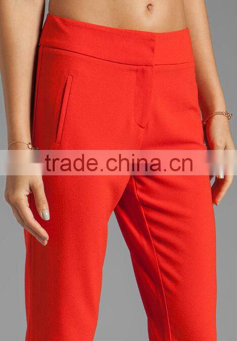 13TP001 Dark red long pants,latest fashion designs