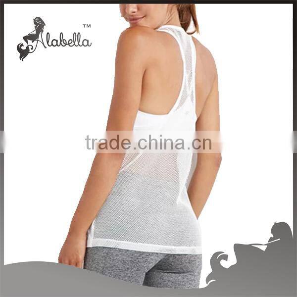 Mesh Panel athletic yoga tank top stringer tank top
