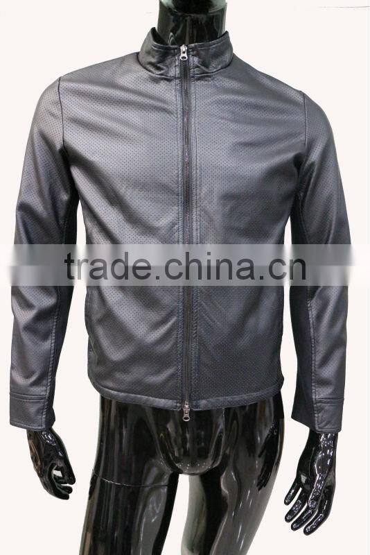 Top fashion Italian spring new design leather jacket for men