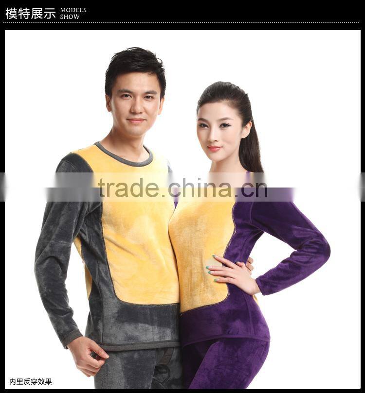 Top Brand High Quality Winter Warm Wool Thermal Underwear Set Men And Ladies Long Johns