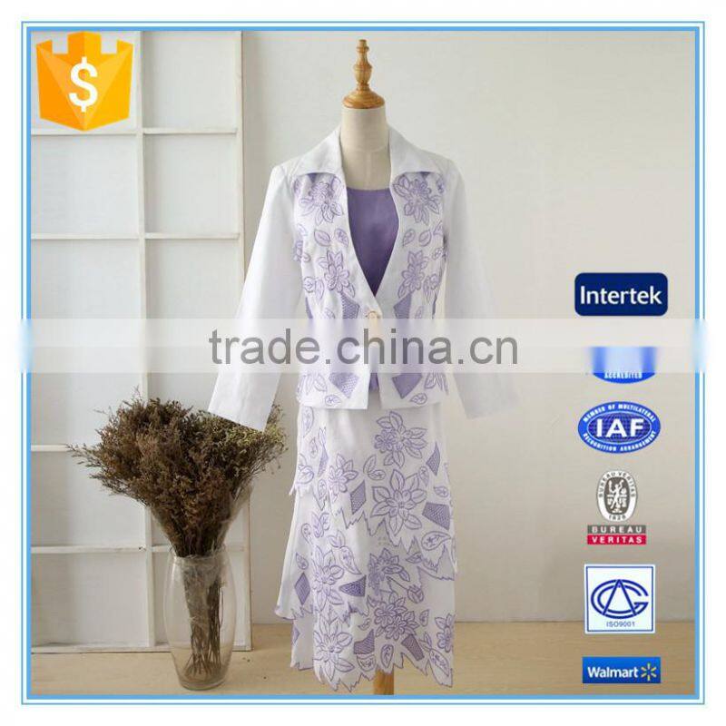 Latest 3 Pieces Embroidery Anti-static Business Suit For Women
