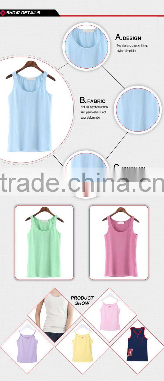 Custom Sports Wear 95% Cotton 5% Spandex Tank Top