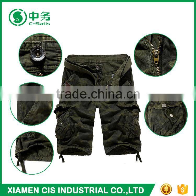 Custom Summer Pure Cotton Army Style Mens Camo Printed Cargo Shorts