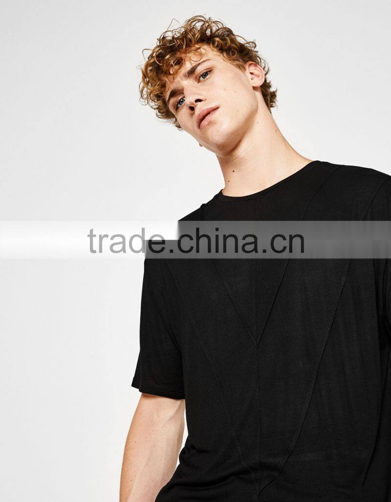 T Shirt With Triangular Seams New Design 100% Viscose Fabric Material Mens Tee Mens Tshirt Customizable Manufacturer China