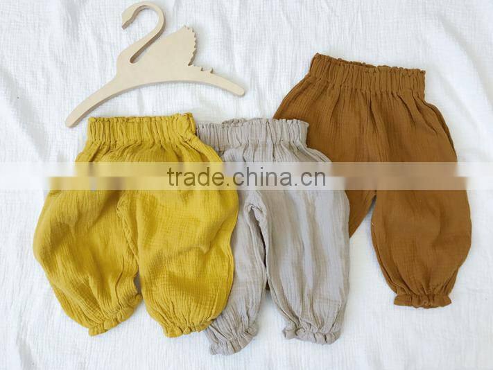 Wholesale Harem Pants Linen Fabric Boutique Kids Clothing Children Clothes