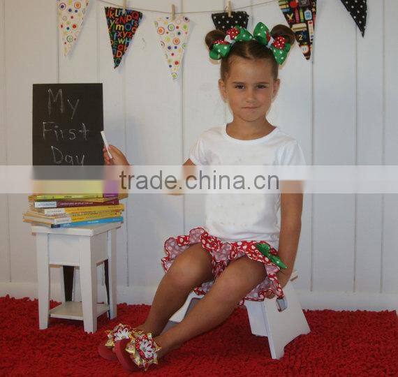 Happy New Years Christmas Kids Ruffle Clothing Set Girls Smocked Outfits