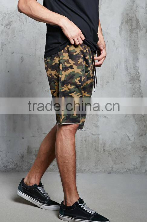 Wholesale mens Drop Crotch Sweat Shorts Mens Casual Camouflage shorts