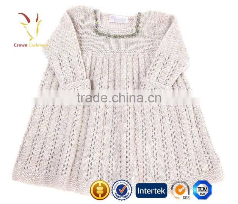 Cashmere Long Girls Sweater Dresses,Kids Flower Girl dresses