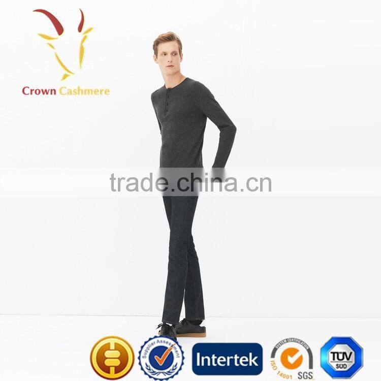 Men Button Down Knitted Cashmere Pullover Sweater