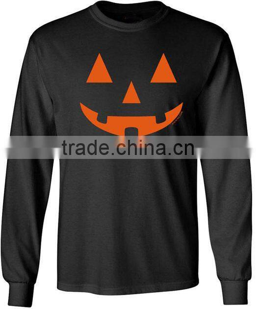 High quality orange and black 100% polyester custom Halloween printing t shirt and hoodies