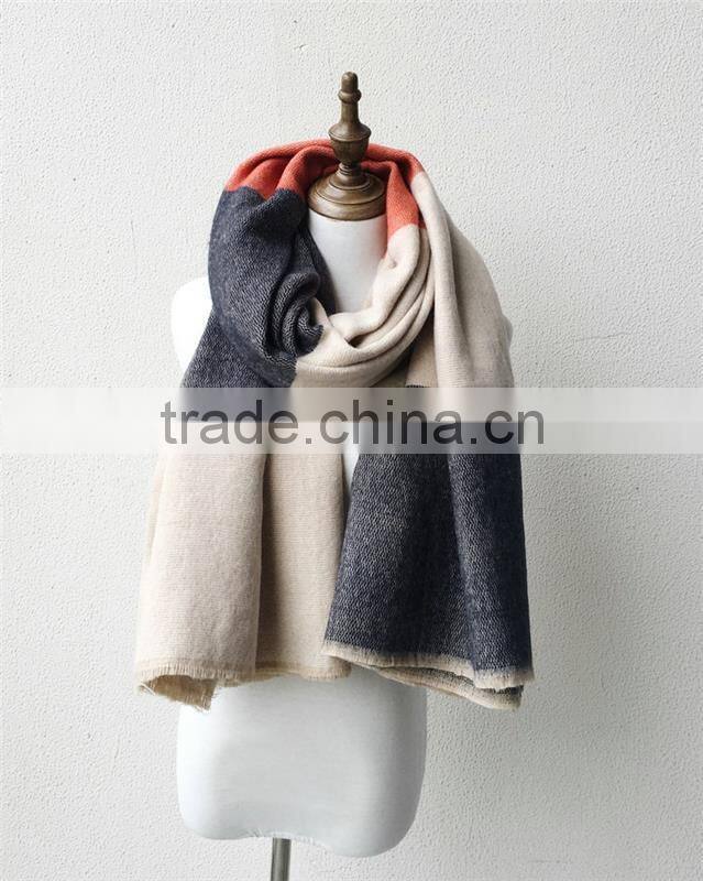 luxury brand fashion plaid women winter scarf design acrylic cashmere shawls big size scarves cape lady's poncho