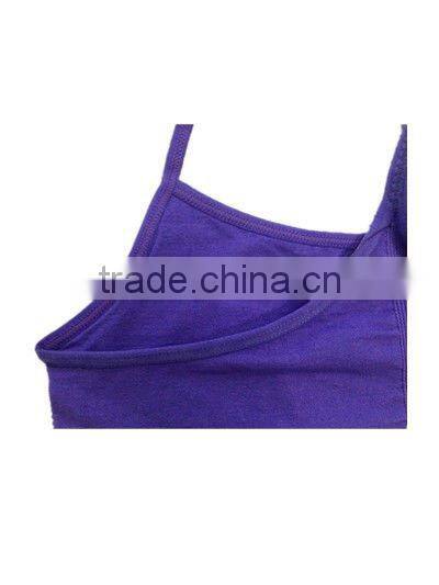 seamless front double layers padless sport tank top cami bra with protuberant lines