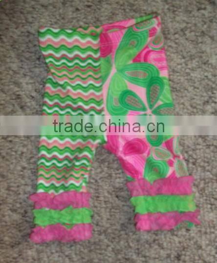 Wholesale price Chevron short pants Casual capri legging cargos Cotton shorts Preorder toddle girls kids chevron capri pants