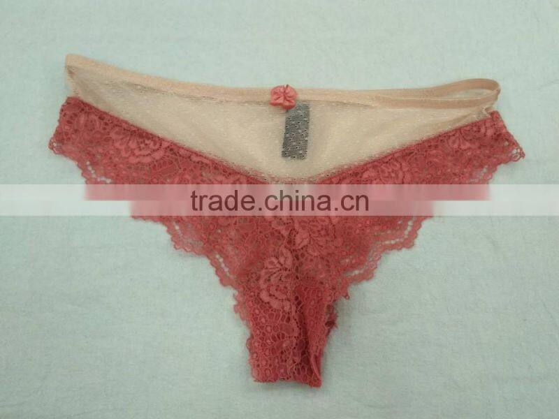 Wholesale ladies' sexy fancy panty thong sex lace g-string young girls thong underwear nylon panties for girl