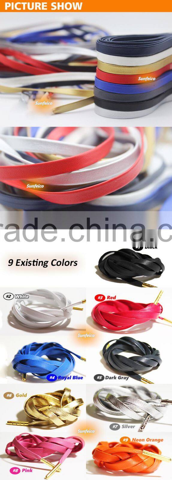 Metal Aglets Leather Sheepskin Shoelaces for Mens Fashion Plimsolls - Premium Reinforced Genuine Sheepskin Leather Laces