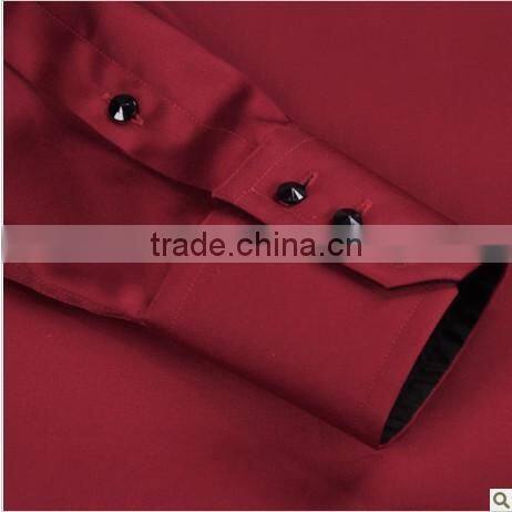 men's long sleeve big button down collar wedding dress shirt