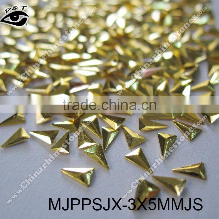 3x5mm gold triangle studs for nail art small metal studs for nail