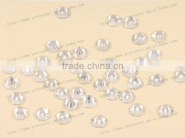 Round shape clear color no-hotfix silver foiling crystal flat back rhinestones