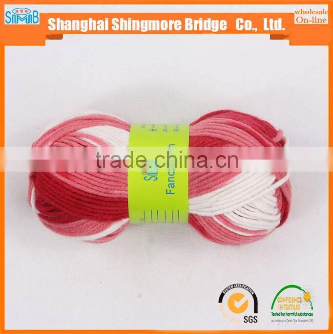 Knitted yarns China supplier cheapest wholesale oeko tex certified 100% acrylic yarn, space dyeing multicolor yarn for scarf