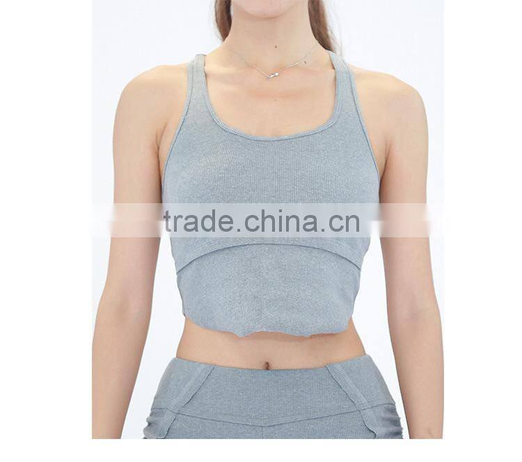 Stretch Seamed Workout Fitness Womens Tops Sports Bra