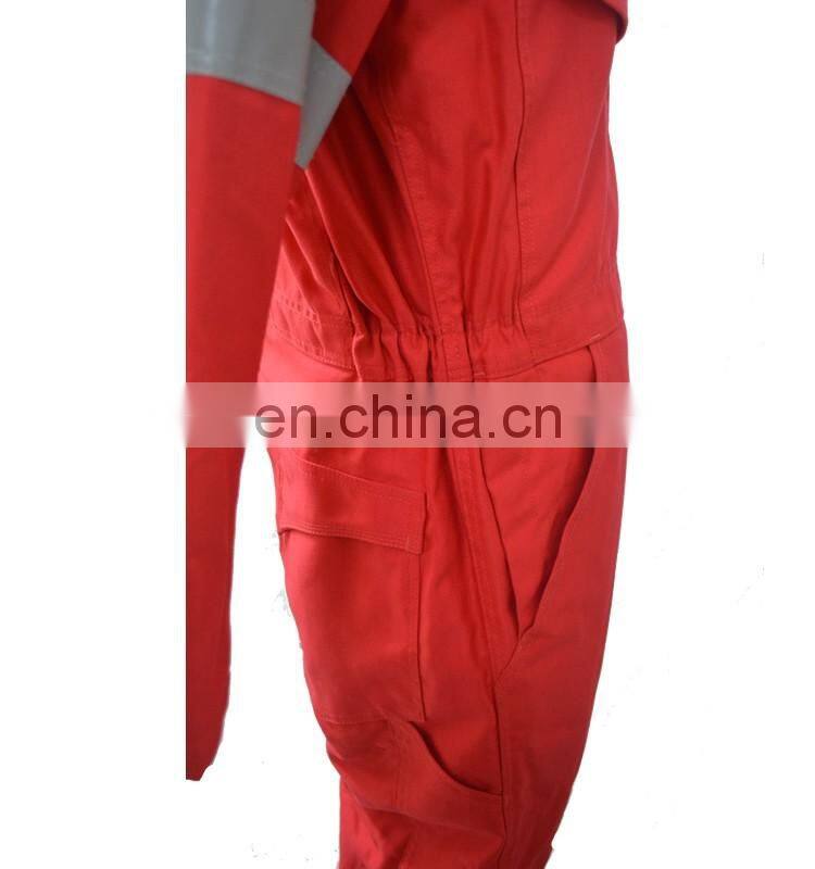 China Supplier Men's Zip Front 100 Cotton fire retardant fireproof winter coverall with reflective tapes