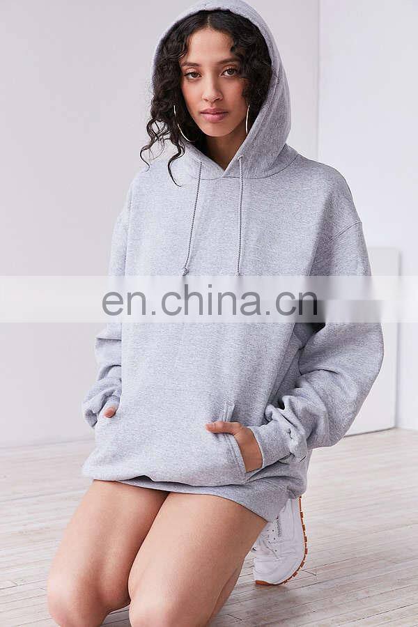 2017 Hot Sale Women Heather Grey Hoodies Mini Logo Hoodies Sweatshirt