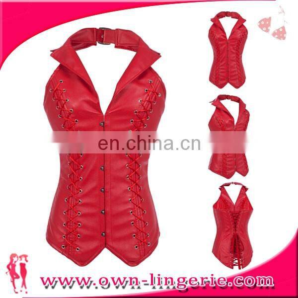 high quality waist shaper corset ladies leather corset Steampunk Corset