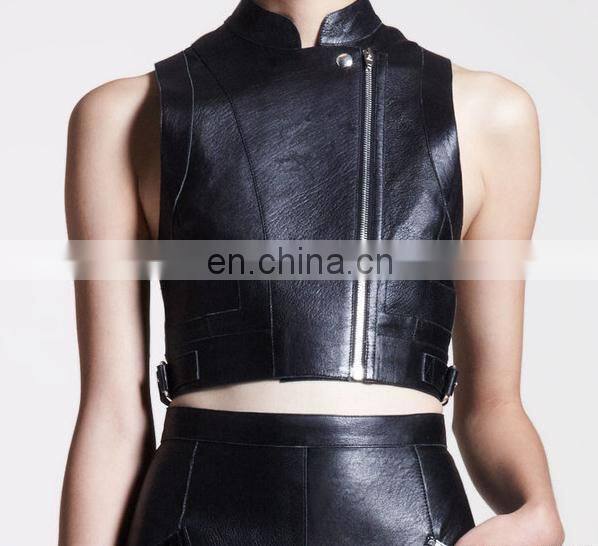 2015 winter faux leather skirt women