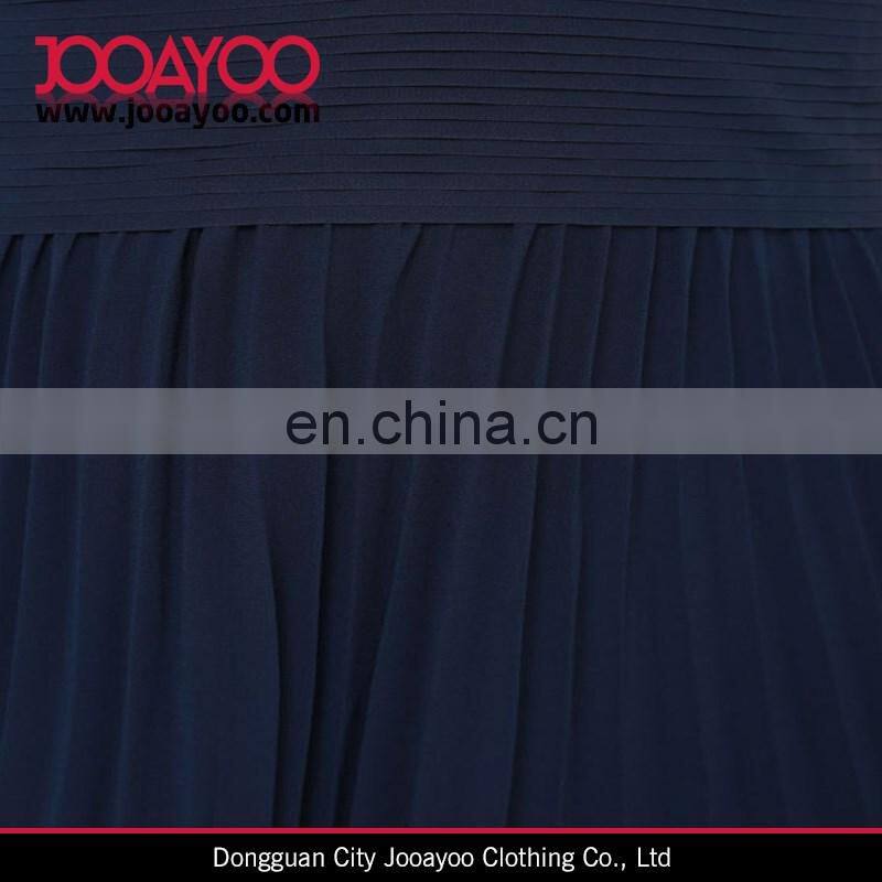 Elegant Chiffon Crissrossing Back Triangle Bodice V-neck Pintucked Waistline Maxi Dress