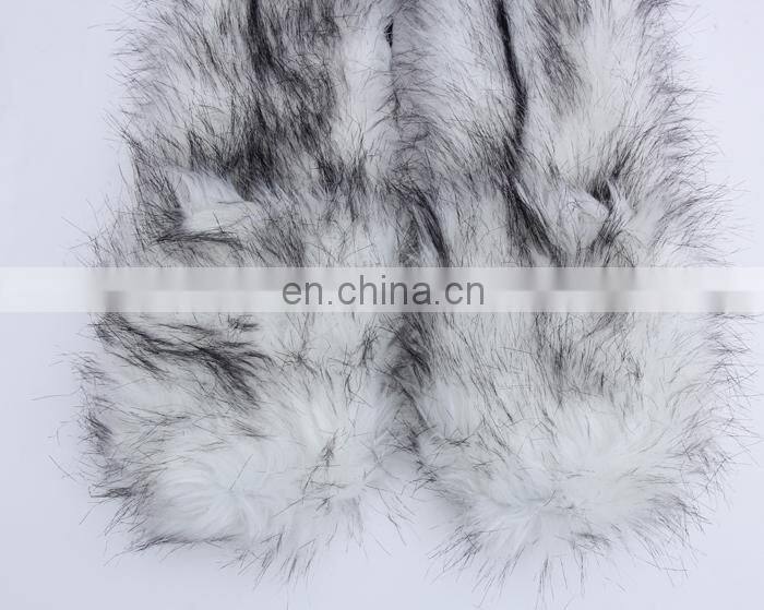 Unisex Winter White Wolf Animal Fur Hat Pattern Custom Fur Hoods
