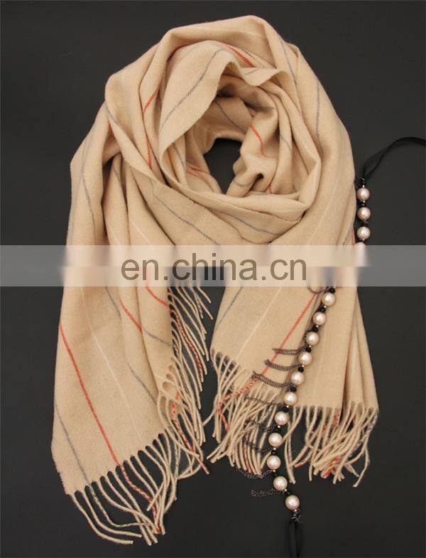 2016 Fashionable autumn Winter stripes lambs wool scarf men women long tassel infinity wool scarves shawls
