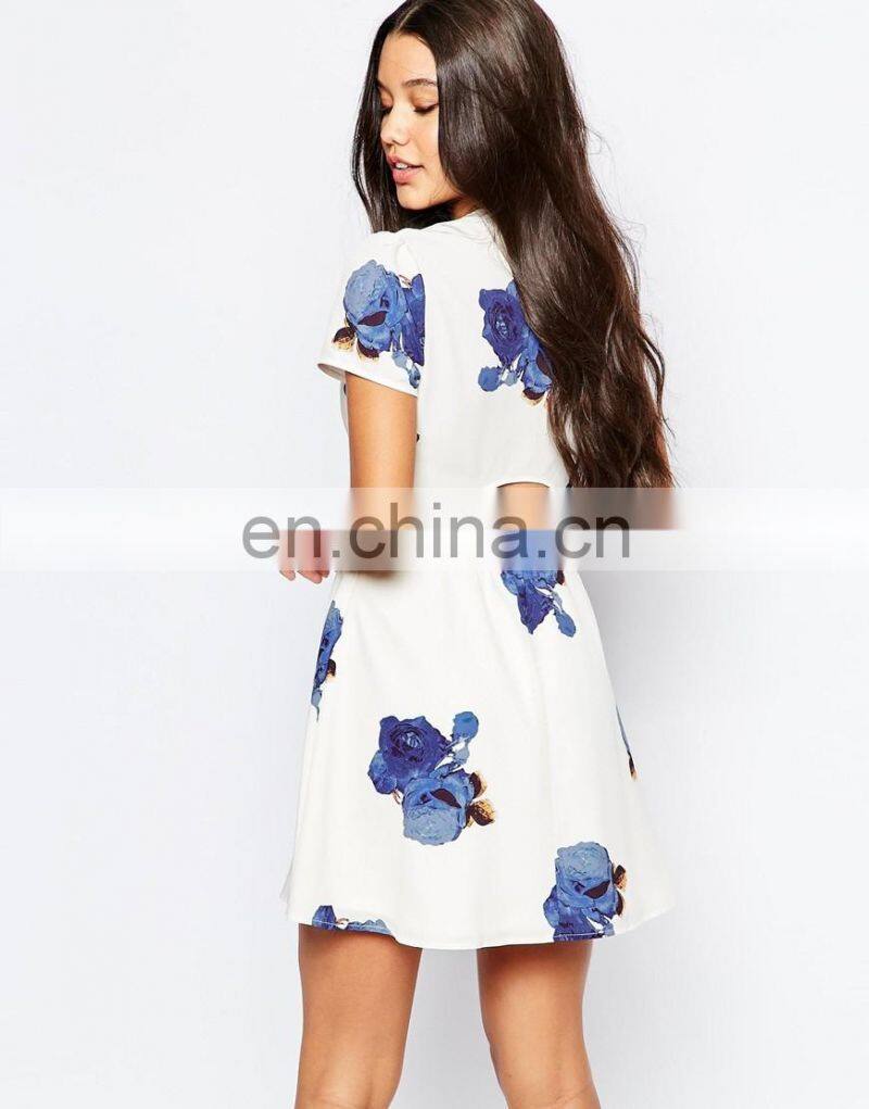 2015 Hot Sale Shorts Sleeve Guangzhou Wholesale Latest Fashion Casual Dresses for Lady
