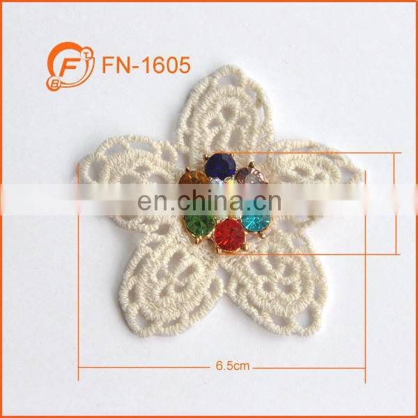 nice cream white applique embroidery flower patches