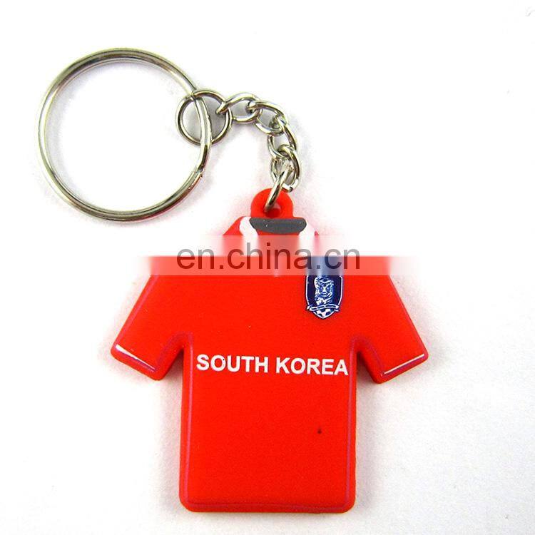 Wholesale custom 3d soft pvc rubber mini t-shirt qr code cloth keychain